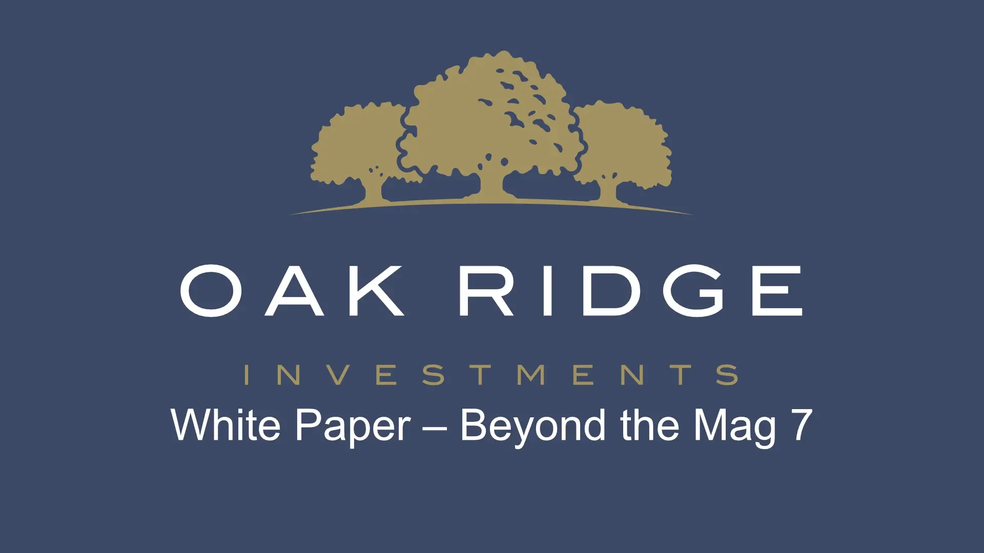 Oak Ridge Investments White Paper cover design